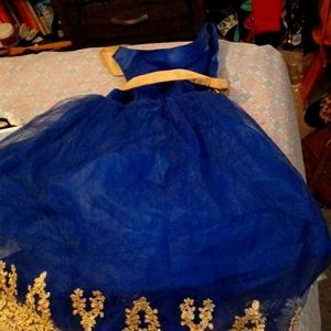 Chic baby america formal royal blue & gold size 6 dress
